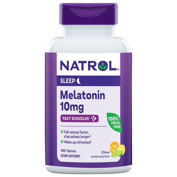 Vitamins & Supplements Natrol Melatonin, Sleep, 10 mg, Tablets, Citrus hero