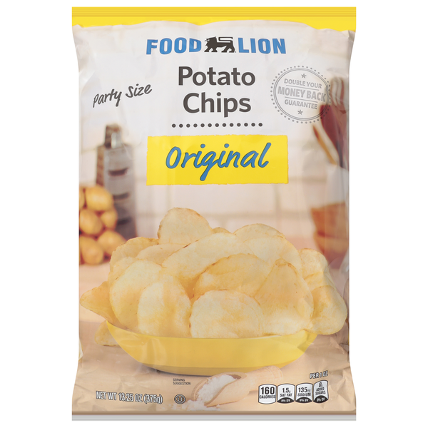 Chips & Pretzels Food Lion Potato Chips, Original, Party Size hero