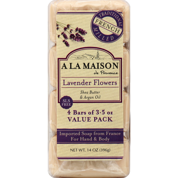 Beauty A La Maison de Provence Soap, Lavender Flowers, for Hand & Body, Value Pack hero