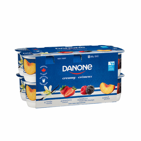 Yogurt Danone Creamy Creamy Yogurt, Variety: Strawberry, Vanilla, Fieldberry, Peach Flavour hero