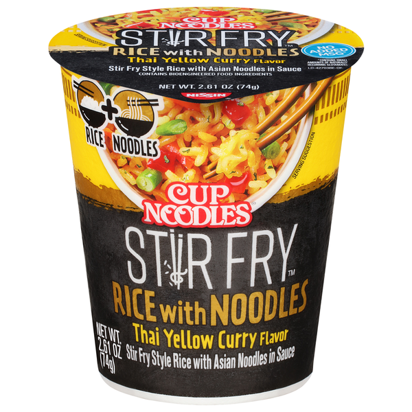 Nissin Cup Noodles Stir Fry Thai Yellow Curry Flavor Rice with Noodles hero