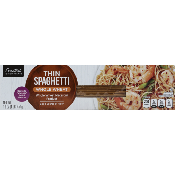 Dry Pasta Essential Everyday Thin Spaghetti, Whole Wheat hero