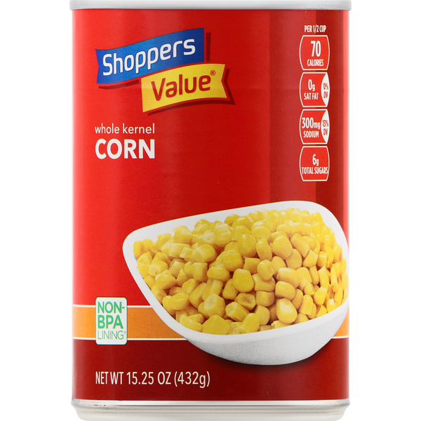 Canned & Jarred Vegetables Shoppers Value Corn, Whole Kernel hero