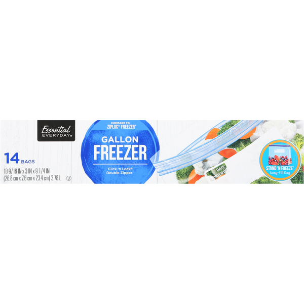 Trash Bags & Liners Essential Everyday Reclosable Freezer Bags hero