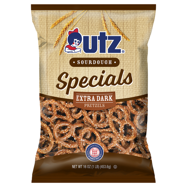 Chips & Pretzels Utz Sourdough Specials Extra Dark Pretzels hero