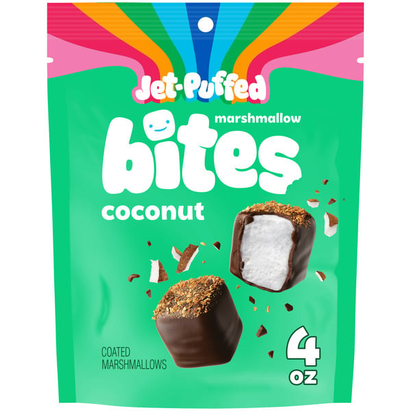 Jet-Puffed Marshmallow Bites Coconut Artificially Flavored Coated Marshmallows hero