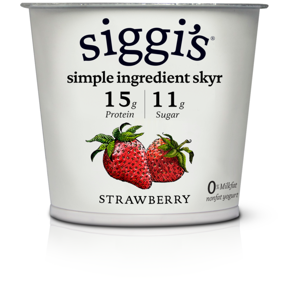 Yogurt Siggi's Strained Non-Fat Strawberry Icelandic Style Skyr Yogurt hero