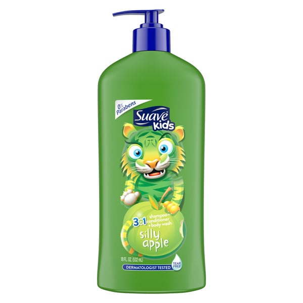 Hair Care Suave 3 In 1 Shampoo, Conditioner, Body Wash Silly Apple hero