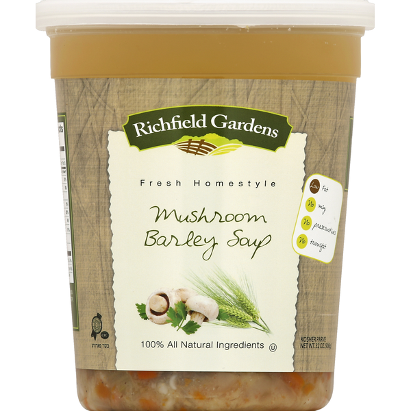 Prepared Soups & Salads Richfield Gardens Soup, Mushroom Barley, Fresh Homestyle hero