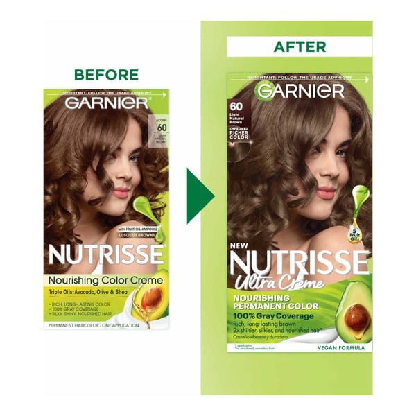 Hair Care Garnier Nourishing Hair Color Creme, 60 Light Natural Brown (Acorn) hero