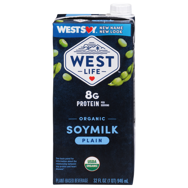 Soy & Lactose-Free WESTSOY Soymilk, Organic, Plain hero