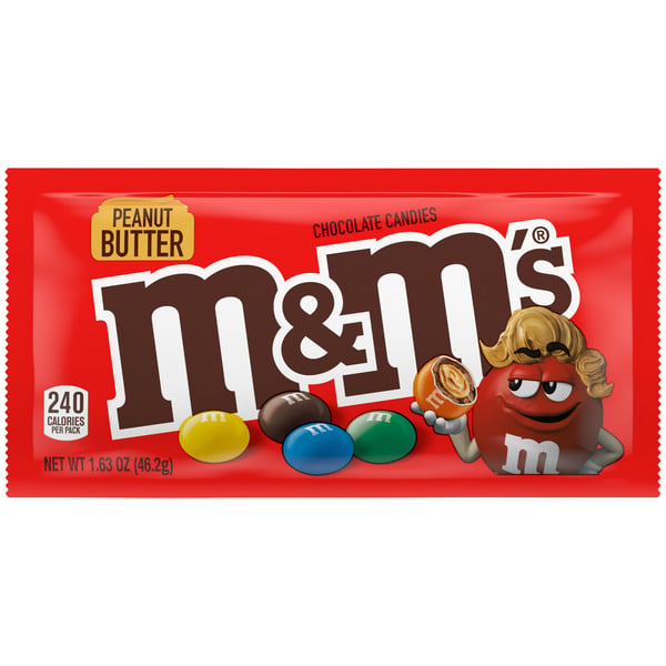 Candy, Chocolate & Gum M&M's Peanut Butter Milk Chocolate Candy Full Size hero