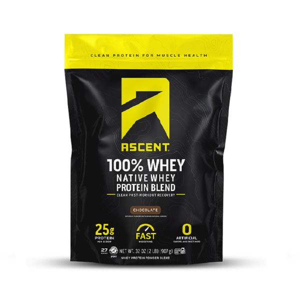 Ascent 100% Whey Protein Powder Blend, Chocolate hero