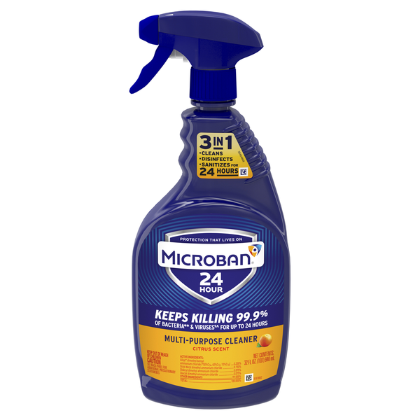 Cleaning Products Microban 24 Hour Multi-Purpose Cleaner and Disinfectant Spray, Citrus Scent, hero