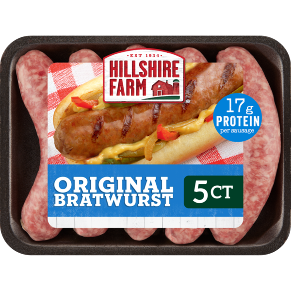 Hot Dogs, Bacon & Sausage Hillshire Farm All Natural* Original Bratwurst Pork Sausages, 5 Count, 19 oz. (Fresh) hero