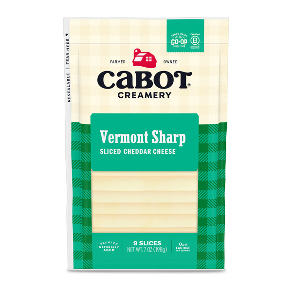 Cabot Vermont Sharp Sliced Cheddar Cheese hero