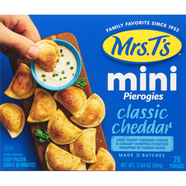 Meals Mrs. T's Minis Four Cheese Medley Pierogies hero