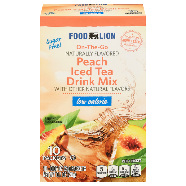 Cocoa & Drink Mixes Food Lion On-The-Go Drink Mix Peach Tea Sugar Free hero