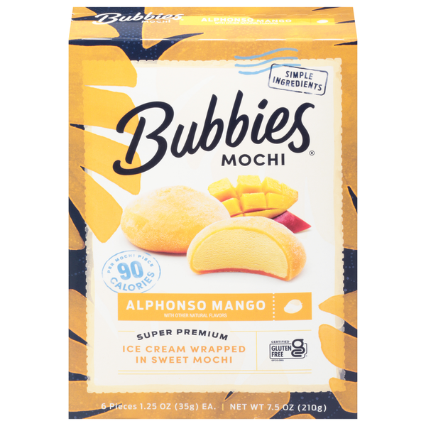 Frozen Dessert Bubbies Mochi, Alphonso Mango hero