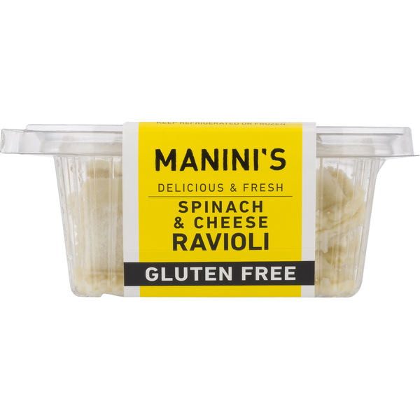 Fresh Pasta Manini’s Pasta, Gluten Free, Ravioli, Spinach & Cheese hero