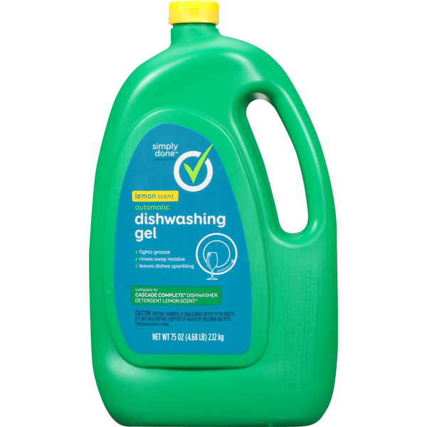 Dish Detergents Simply Done Dishwashing Gel, Automatic, Lemon Scent hero