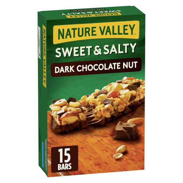 Candy & Chocolate Nature Valley Granola Bars, Sweet and Salty Nut, Dark Chocolate hero