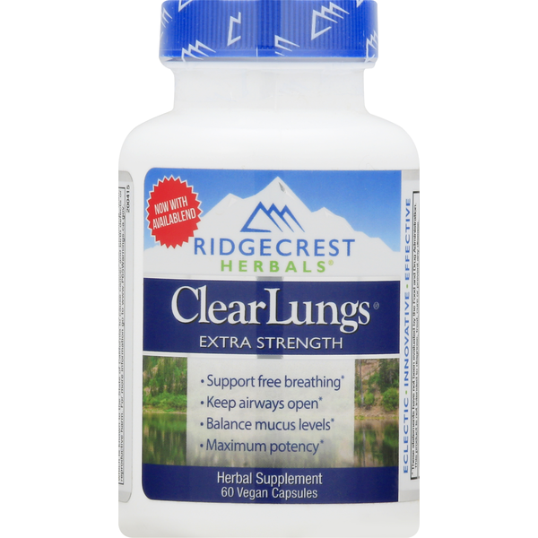 Cold, Flu & Allergy Ridgecrest Herbals ClearLungs ClearLungs, Extra Strength, Vegan Capsules hero