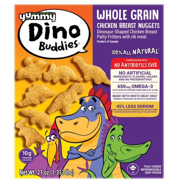 Frozen Meals Yummy Whole Grain, Dinosaur-Shaped Chicken Breast Nuggets hero