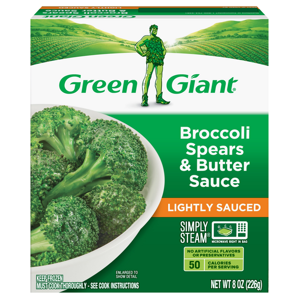 Vegetables, Vegan, & Vegetarian Green Giant Broccoli, Spears & Butter Sauce, Lightly Sauced hero