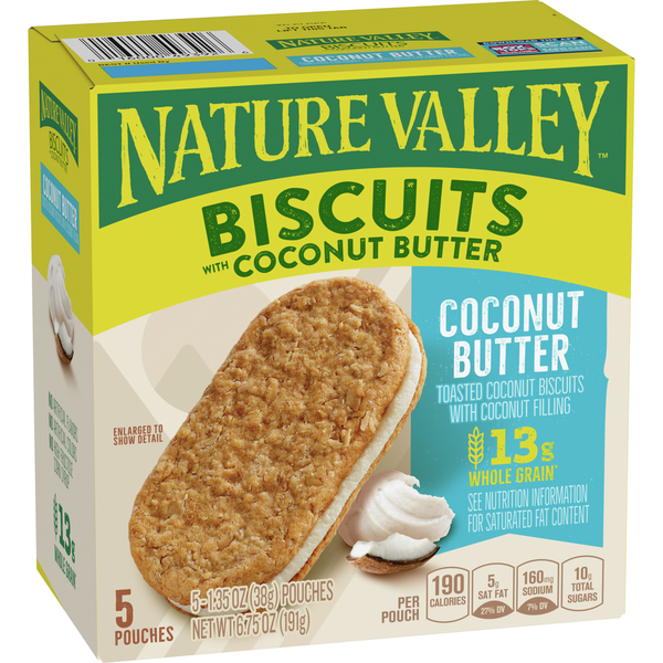 Energy & Granola Bars Nature Valley Coconut Butter Biscuits Sandwiches hero