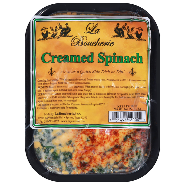 Frozen Appetizers & Sides La Boucherie Creamed Spinach hero