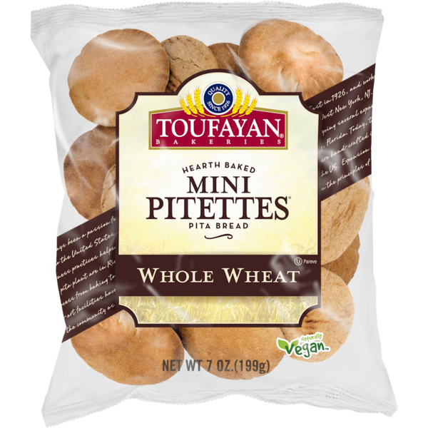 Bread Toufayan Bakeries Whole Wheat Mini Pitettes Pita Bread hero