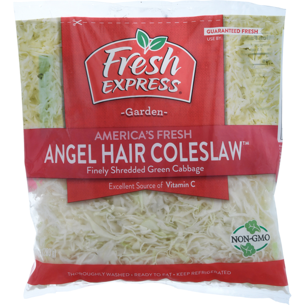 Packaged Vegetables & Fruits Fresh Express Freshly Shredded Angel Hair Cole Slaw hero