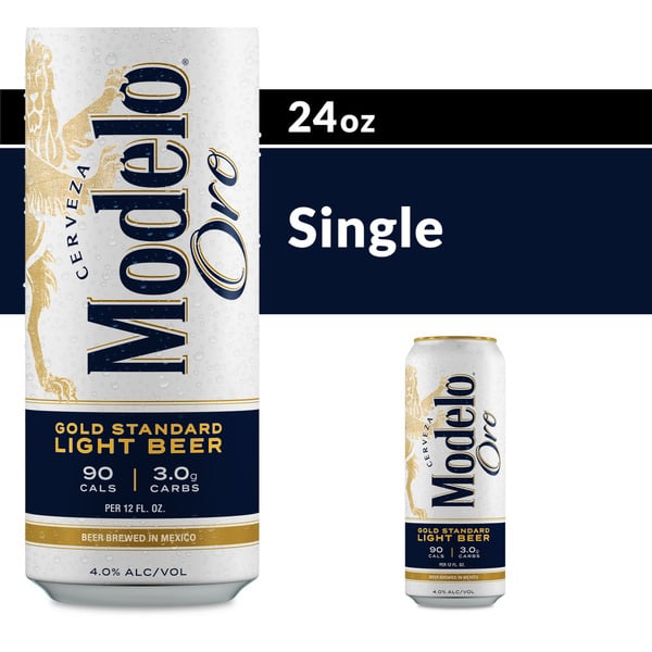 Beers & Coolers Modelo Oro Mexican Lager Import Lower Calorie* Light Beer Can hero