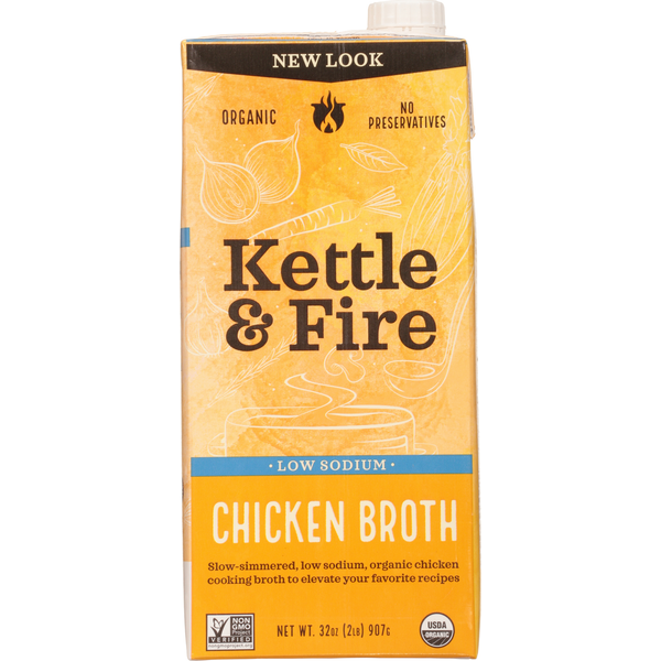 Soup, Broth & Bouillon Kettle & Fire Chicken Broth, Low Sodium hero