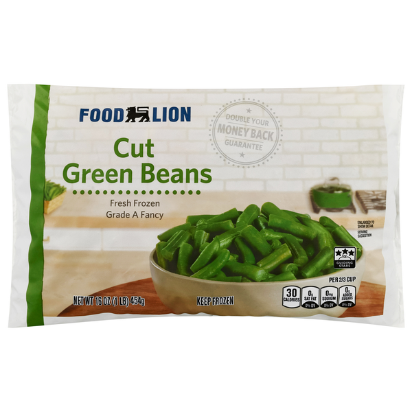 Vegetables, Vegan, & Vegetarian Food Lion Green Beans, Cut, Bag hero