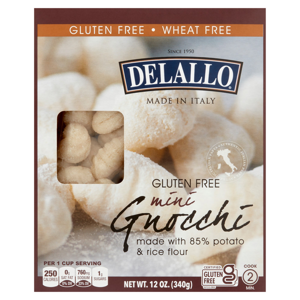 Dry Pasta DeLallo Gnocchi, Gluten Free, Mini hero