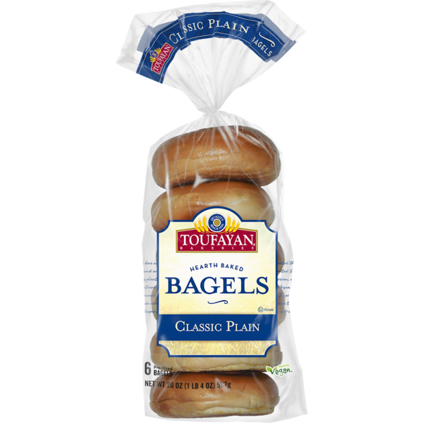 Breakfast Bakery Toufayan Bakeries Classic Plain Bagels hero