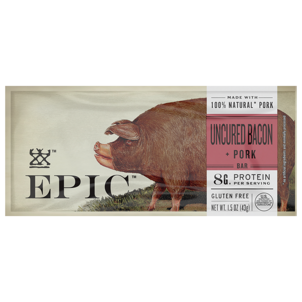 Popcorn & Jerky EPIC Uncured Bacon + Pork Bar hero