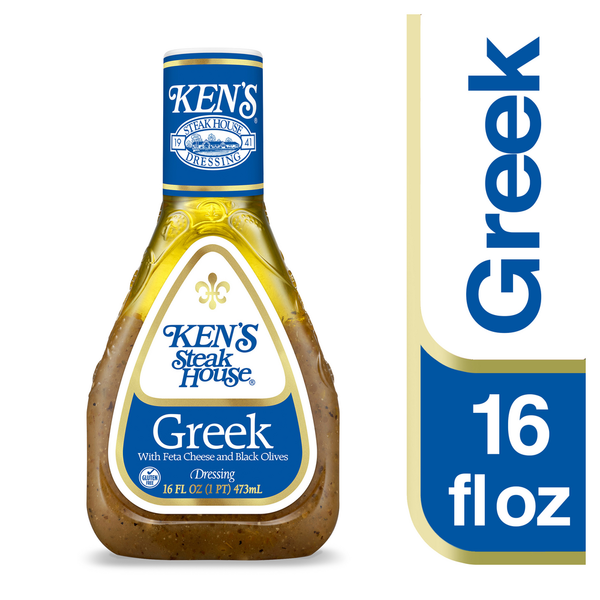 Salad Dressing & Toppings Ken's Steak House Dressing, with Feta Cheese & Black Olives, Greek hero