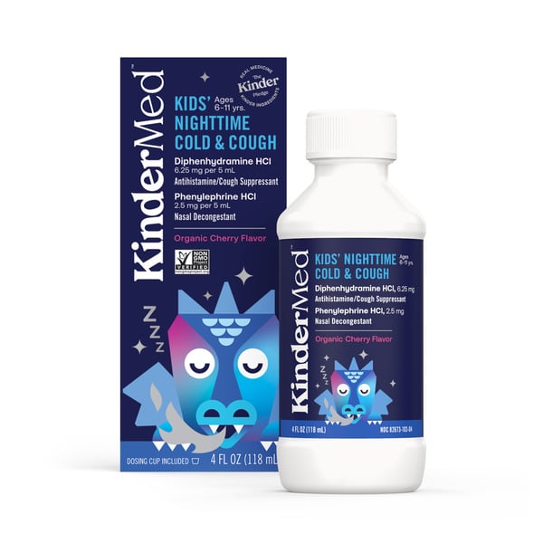 Cold, Flu & Allergy KinderMed Kids' Nighttime Cold & Cough, Multi-Symptom Cold & Cough Relief hero