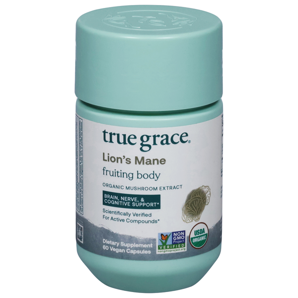 Vitamins & Supplements True Grace Lion's Mane, Fruiting Body, Vegan Capsules hero