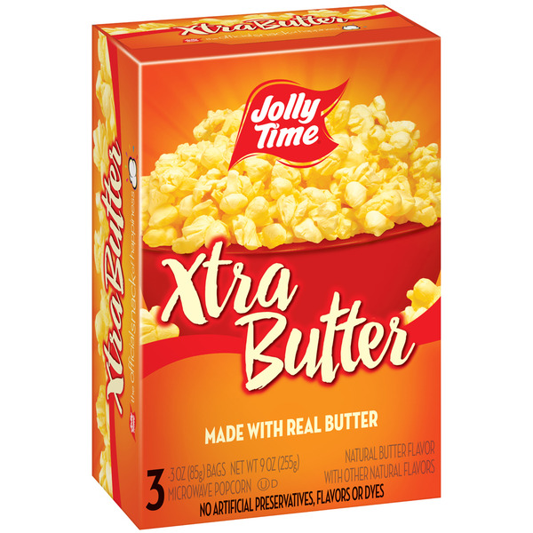 Popcorn & Jerky JOLLY TIME Xtra Butter Microwave Popcorn hero