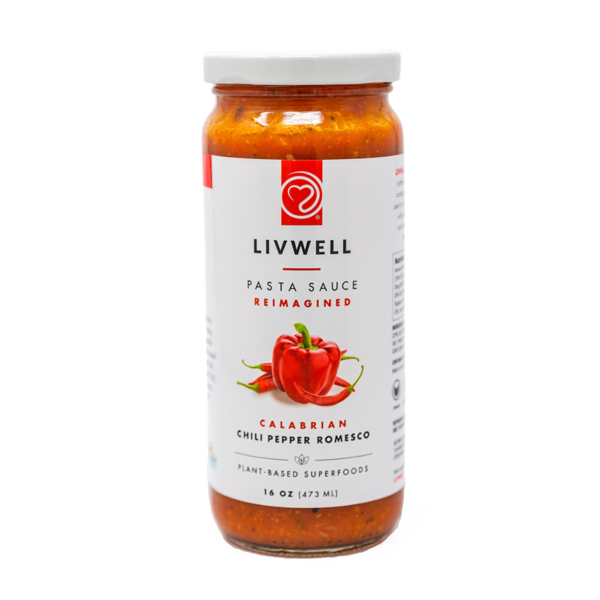 Condiments LIVWELL Foods Calabrian Chili Pepper Romesco Pasta Sauce (Dairy Free, GF) hero