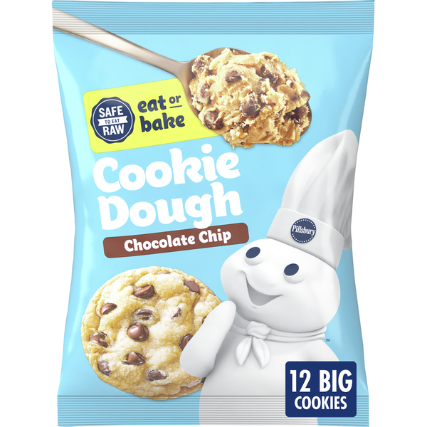 Refrigerated Dough & Biscuits Pillsbury Ready To Bake Chocolate Chip Cookie Dough hero