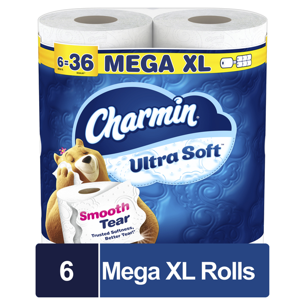 Paper Goods Charmin Ultra Soft Toilet Paper Super Mega Rolls hero