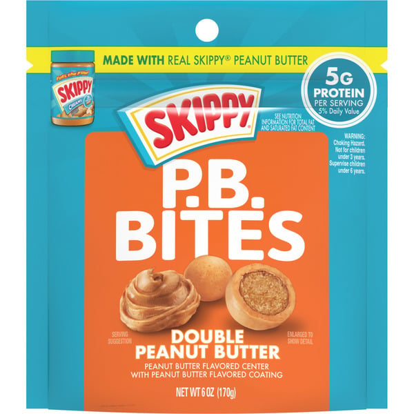 Spreads SKIPPY Peanut Butter Bites Double Pb Pouch hero