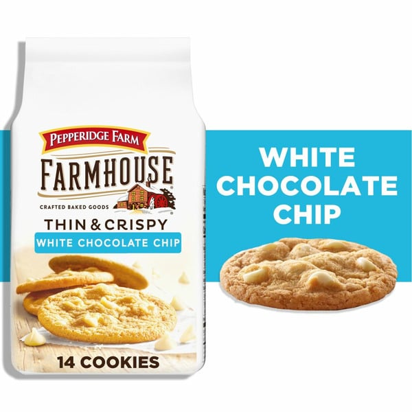 Chips & Pretzels Pepperidge Farm Thin & Crispy White Chocolate Chip Cookies hero