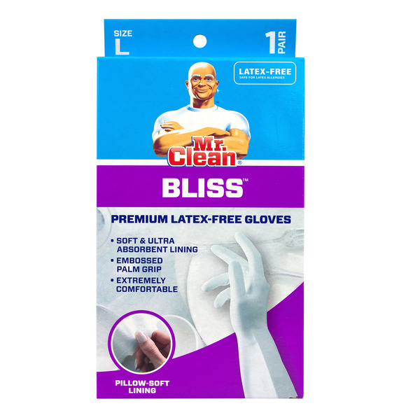 Cleaning Products Mr. Clean Premium Reusable Latex-Free Vinyl Cleaning Gloves with Non-Slip Grip hero