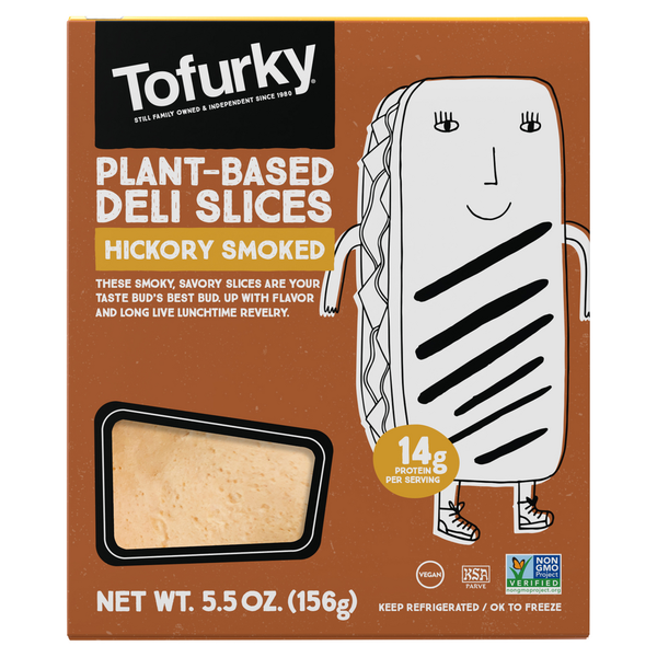 Tofu and Meat Alternatives Tofurky Deli Slices, Plant-Based, Hickory Smoked hero